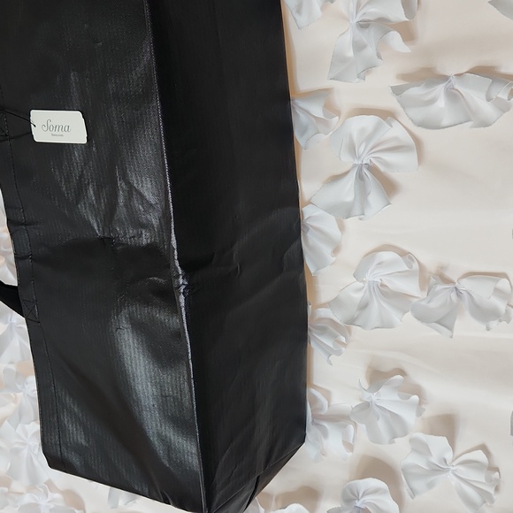 NWT, Soma Black, Silver Tote, Large, Light Weight, Travel - Picture 5 of 9